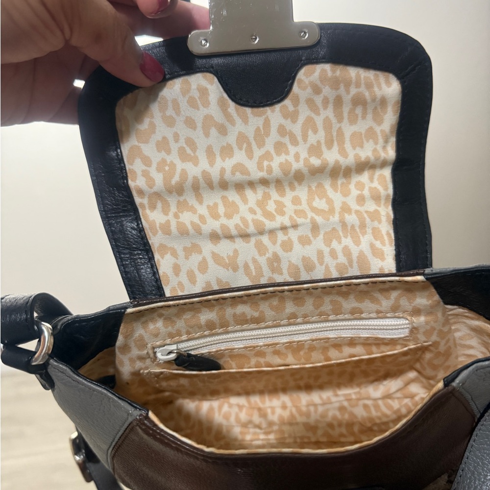 Brighton Brown and Gray Crossbody Bag with Leopard Print - Picture 11 of 11